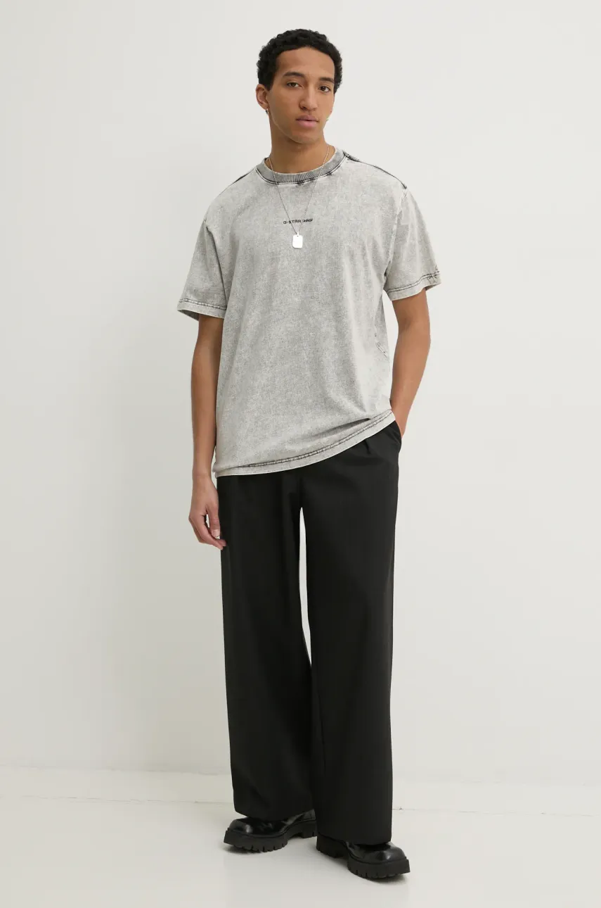 Хлопковая футболка G-Star Raw мужская цвет серый меланж D25964-C756 Хлопковая футболка G-Star Raw мужская цвет серый меланж D25964-C756