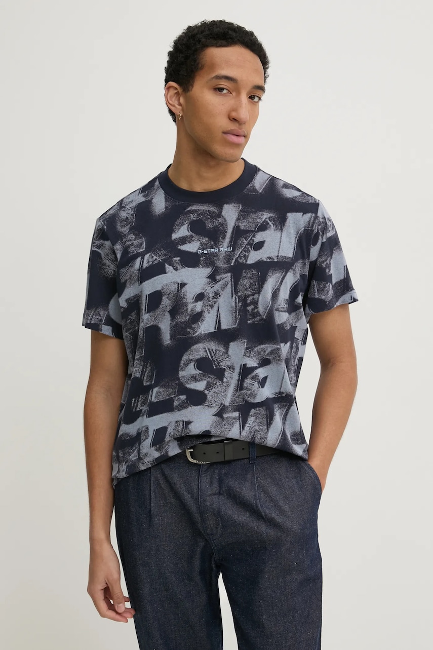 G-Star Raw tricou din bumbac barbati, culoarea albastru marin, modelator, D26290-C338 G-Star Raw tricou din bumbac barbati, culoarea albastru marin, modelator, D26290-C338