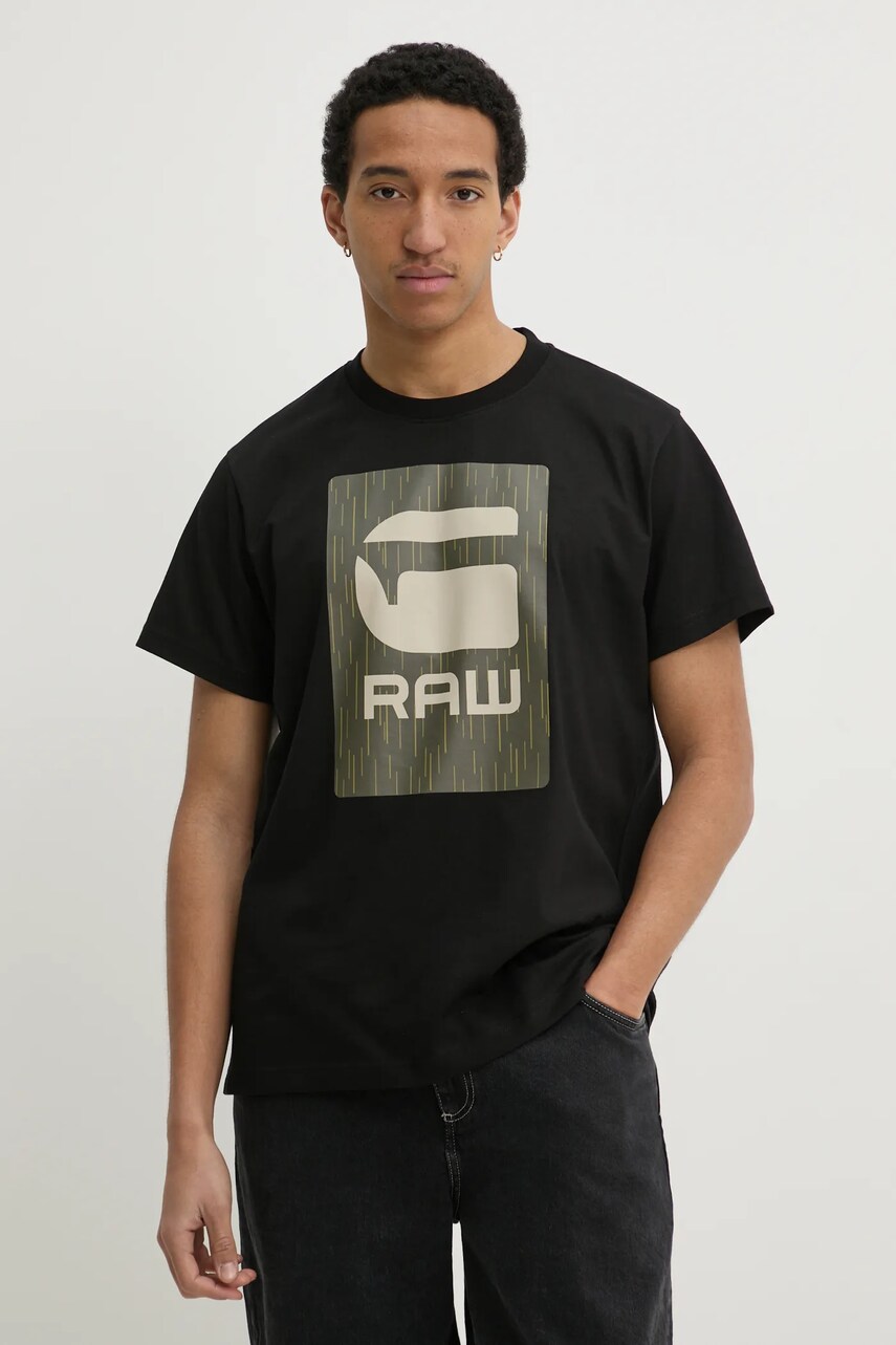 G-Star Raw tricou din bumbac barbati, culoarea negru, cu imprimeu, D26478-C336