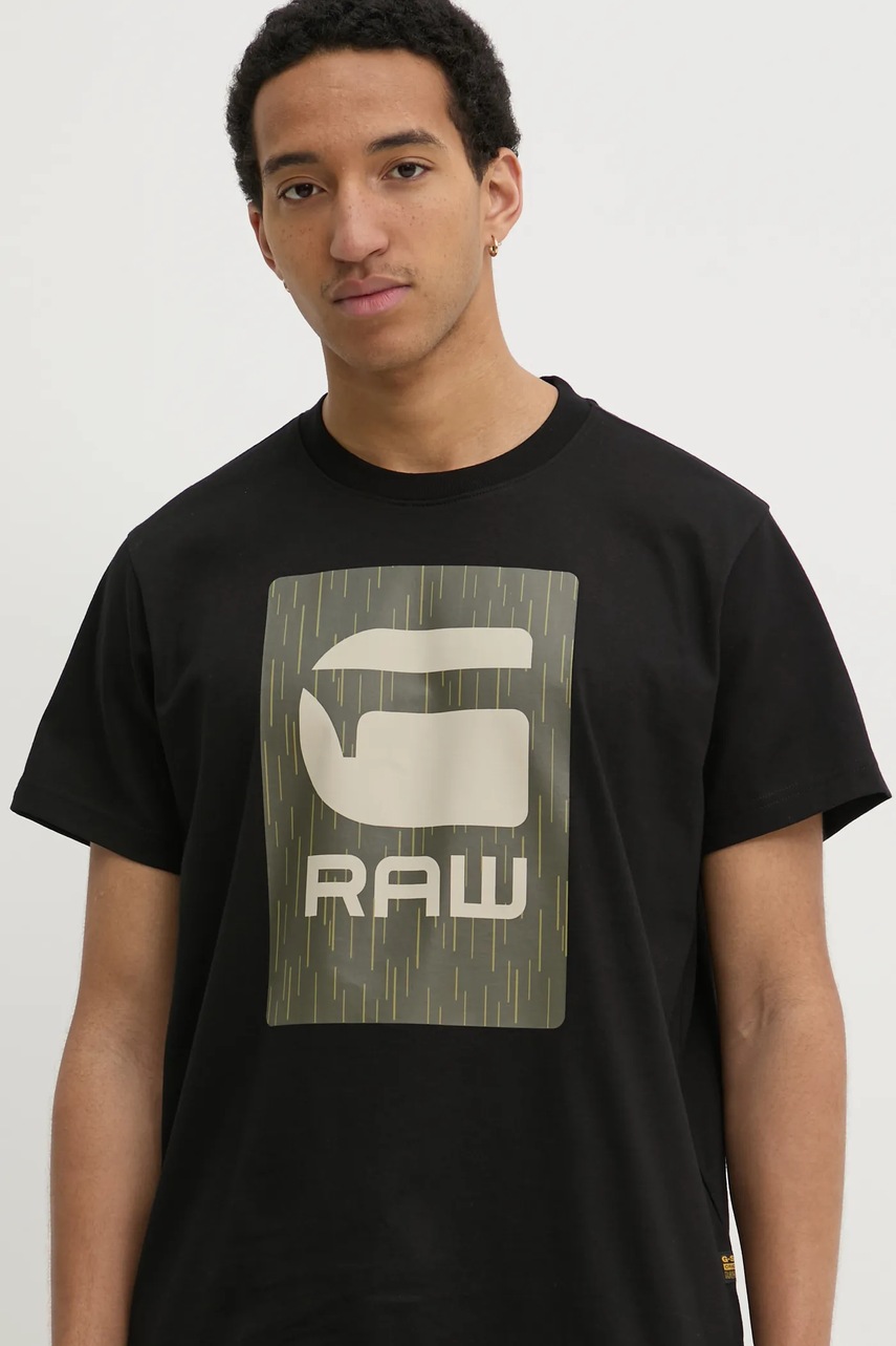 Βαμβακερό μπλουζάκι G-Star ανδρικό, χρώμα: μαύρο, D26478-C336 φωτογραφία