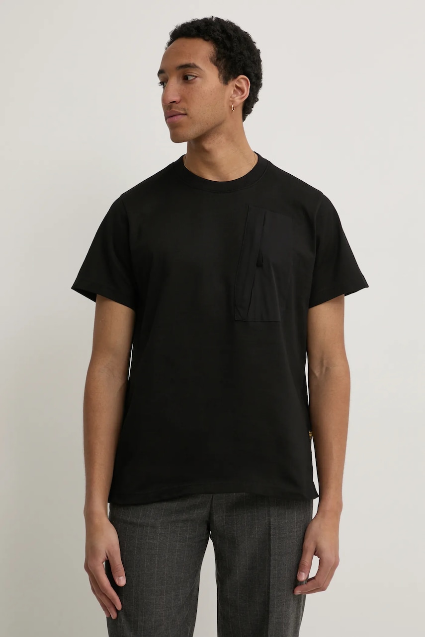 G-Star tricou din bumbac bărbați, culoarea negru, uni, D26545-D959