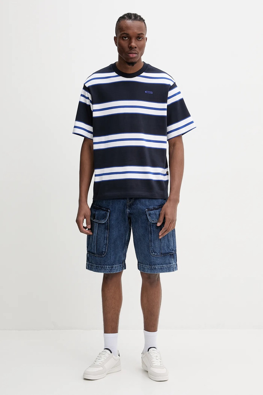 Хлопковая футболка G-Star цвет синий узор D25962-D973