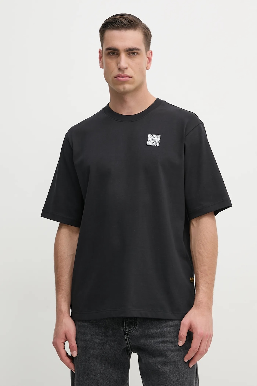 G-Star Raw tricou din bumbac culoarea negru, cu imprimeu, D25975-C784