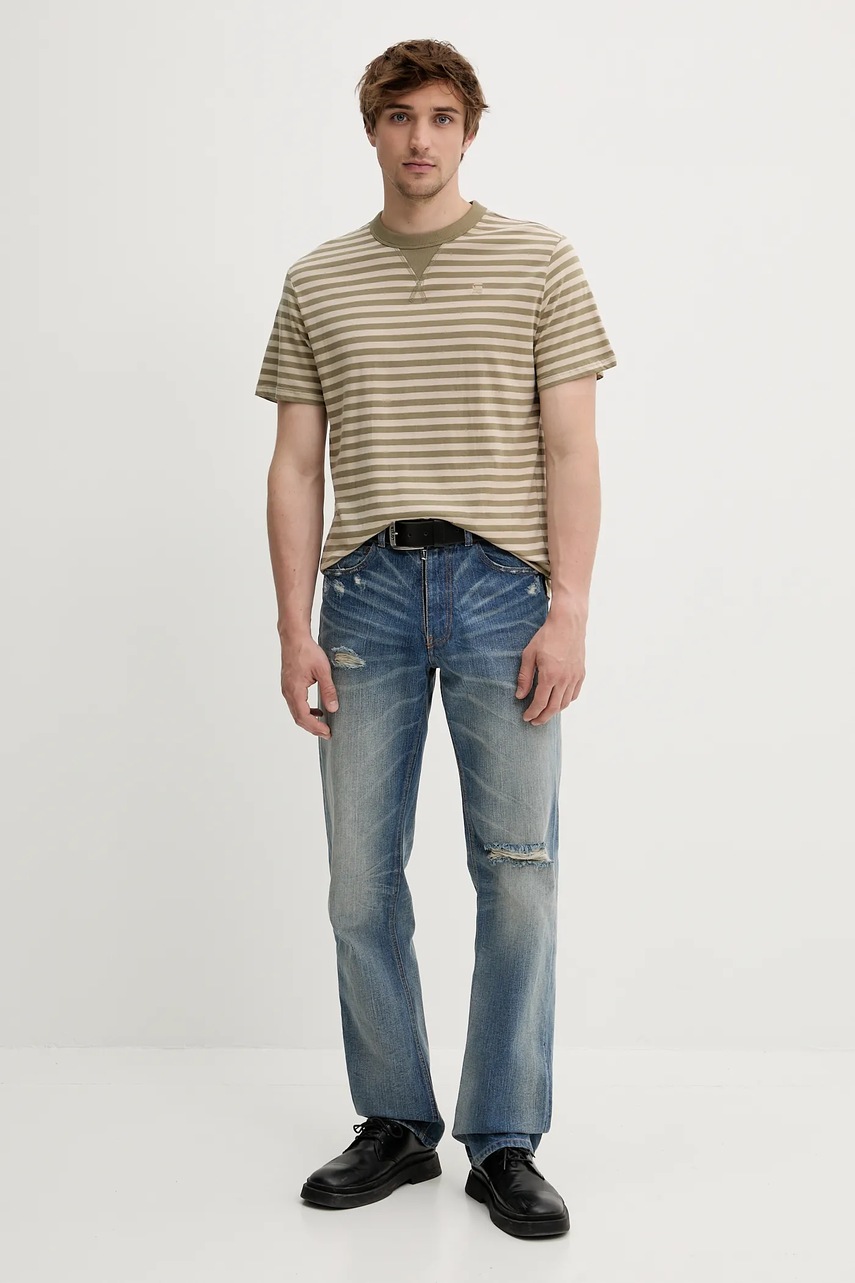 Хлопковая футболка G-Star цвет бежевый узор D25961-C339