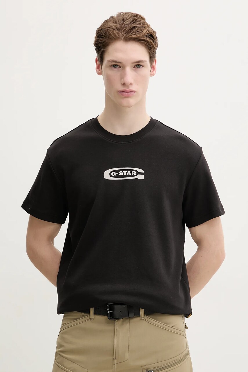 G-Star Raw tricou din bumbac barbati, culoarea negru, cu imprimeu, D25967-C812