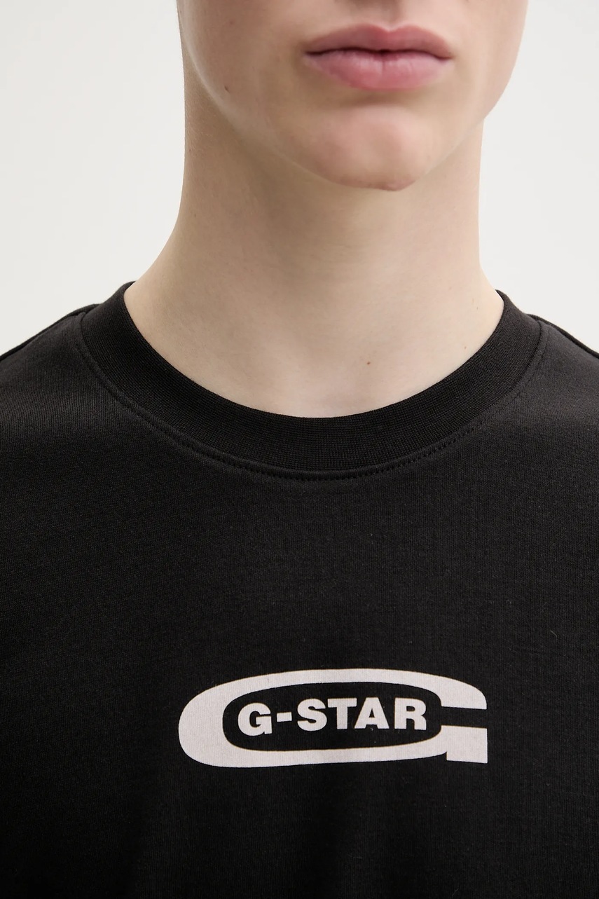 Βαμβακερό μπλουζάκι G-Star ανδρικό, χρώμα: μαύρο, D25967-C812 φωτογραφία