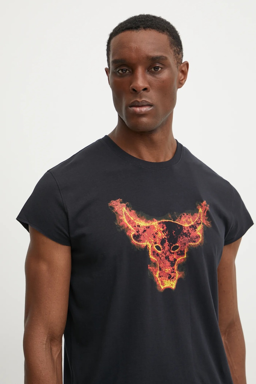 Under Armour tricou de antrenament Project Rock culoarea negru, cu imprimeu, 1389940