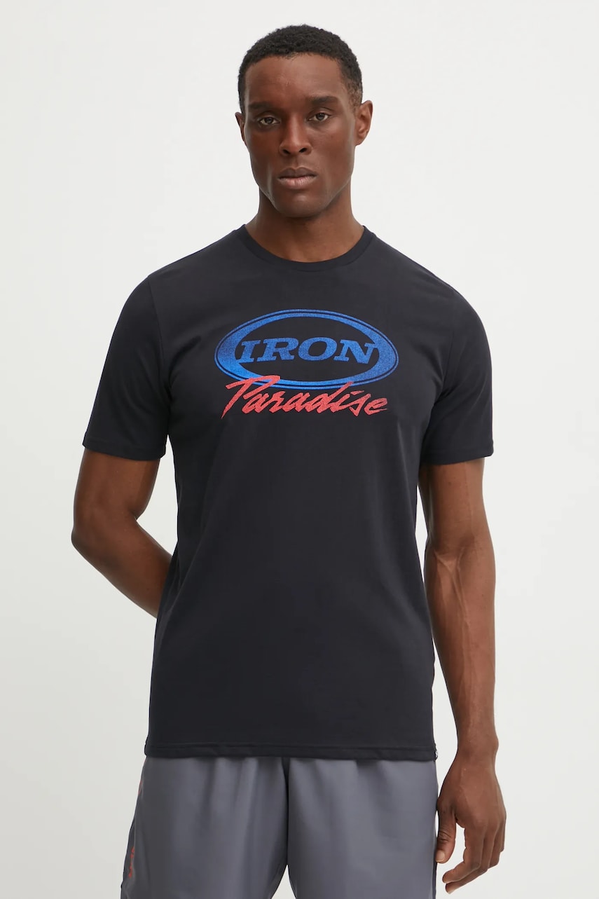 Under Armour tricou de antrenament Project Rock culoarea negru, cu imprimeu, 1389945 Under Armour tricou de antrenament Project Rock culoarea negru, cu imprimeu, 1389945