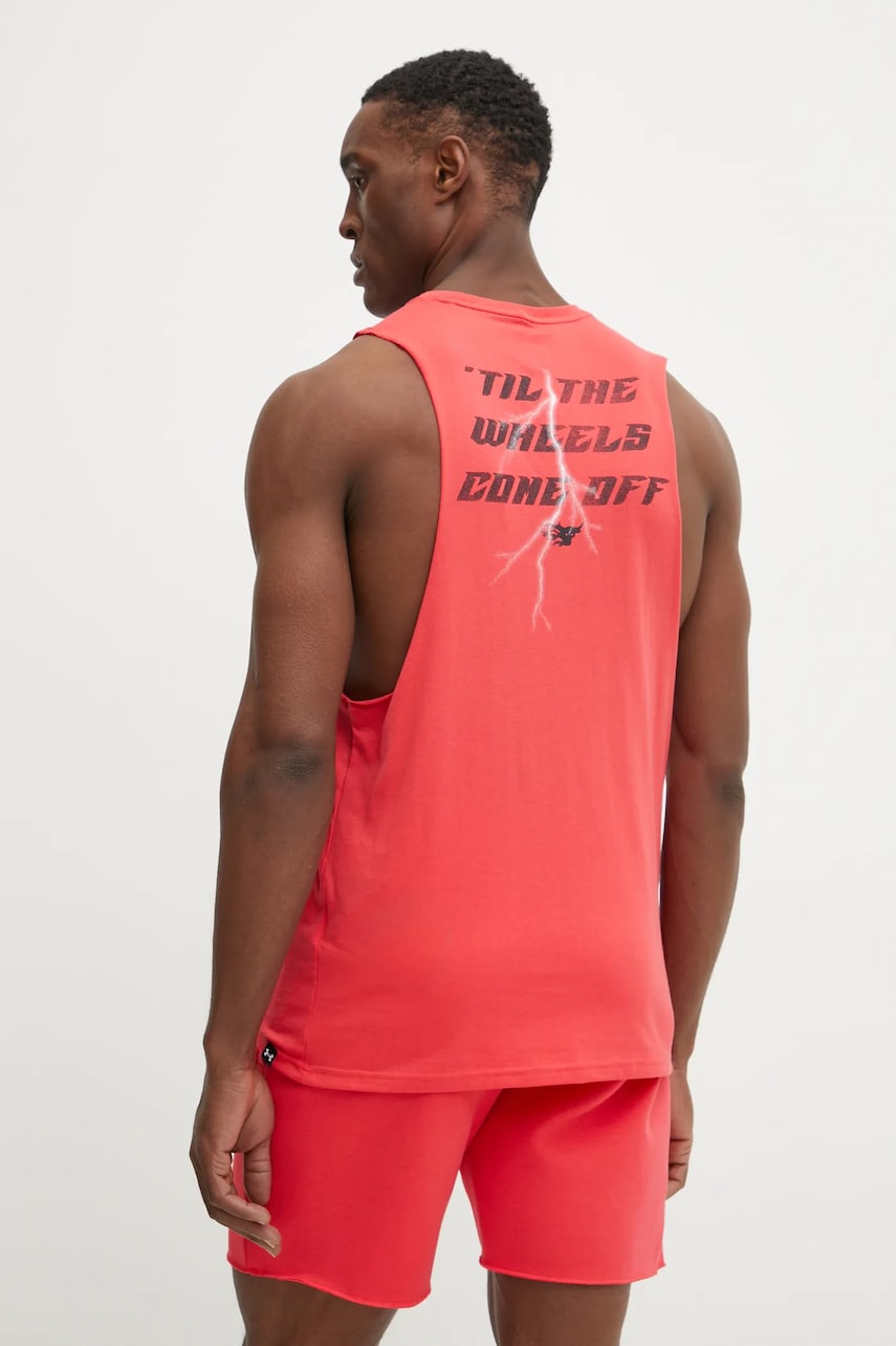 Under Armour tricou de antrenament Project Rock culoarea rosu, 1389949