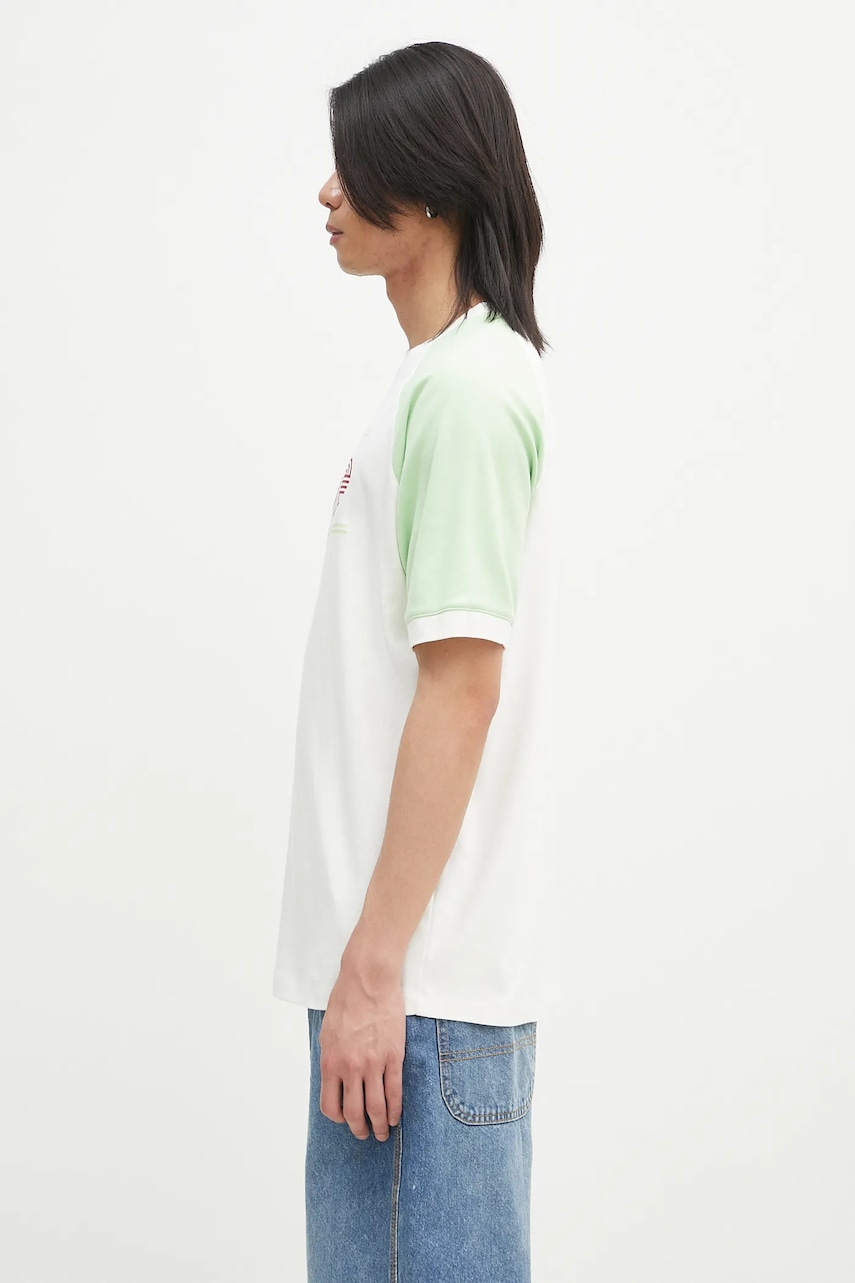 Хлопковая футболка Drôle de Monsieur Le T-Shirt Drule Tennis мужская цвет белый узорная G-TS247-CO002-OW Хлопковая футболка Drôle de Monsieur Le T-Shirt Drule Tennis мужская цвет белый узорная G-TS247-CO002-OW