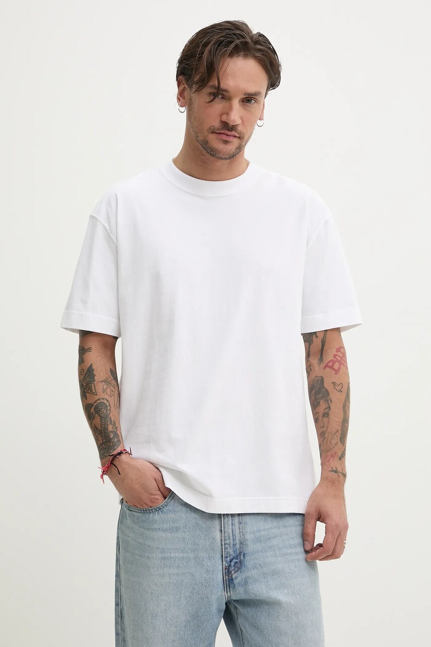 Levně Bavlněné tričko Hollister Co. bílá barva, KI324-4158