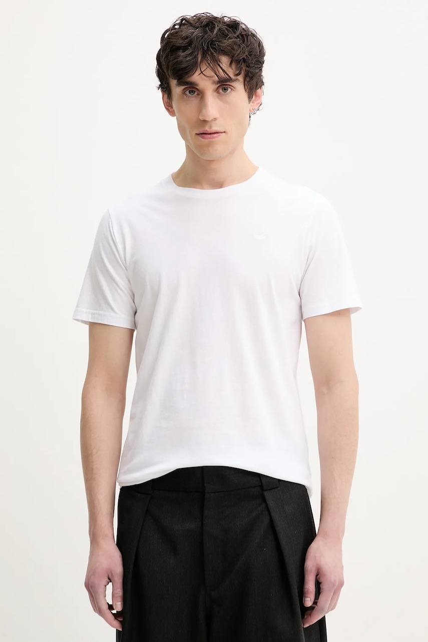 Hollister Co. tricou din bumbac barbati, culoarea alb, neted, KI324-5149