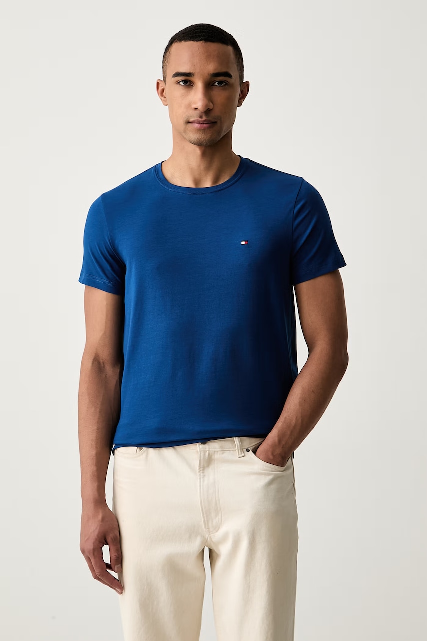 Tommy Hilfiger T-shirt basic męski bawełniany z elastanem