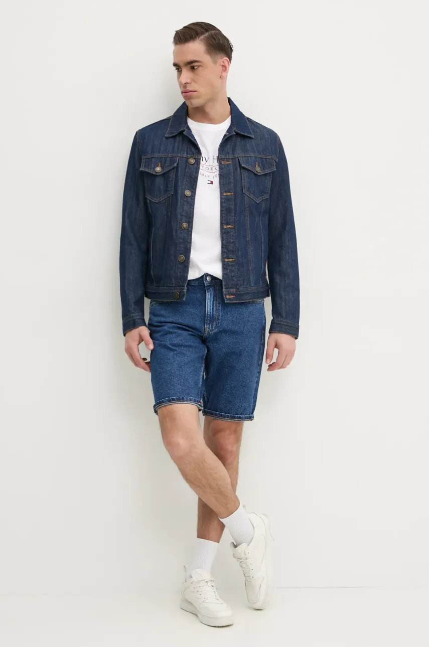 Хлопковая футболка Tommy Hilfiger мужская цвет белый с принтом MW0MW38621 Хлопковая футболка Tommy Hilfiger мужская цвет белый с принтом MW0MW38621