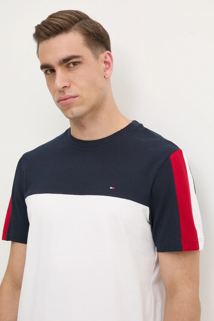 Βαμβακερό μπλουζάκι Tommy Hilfiger ανδρικό, χρώμα: ναυτικό μπλε, MW0MW39170 φωτογραφία