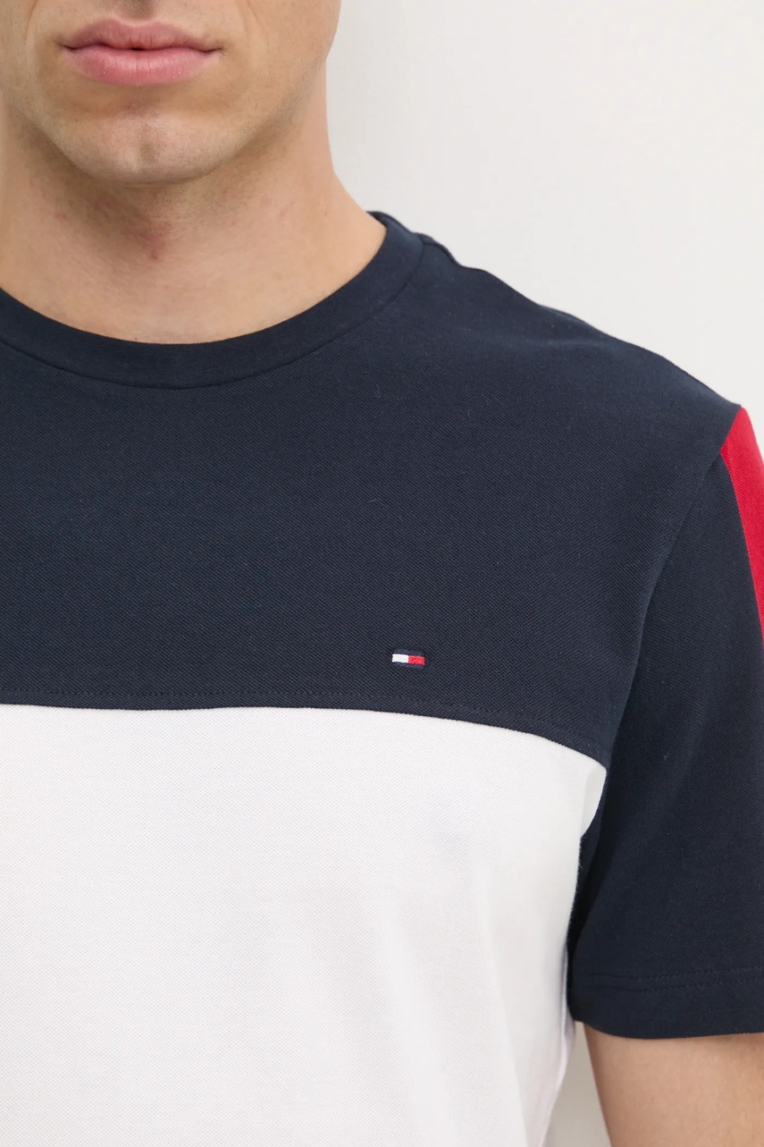 Βαμβακερό μπλουζάκι Tommy Hilfiger ανδρικό, χρώμα: ναυτικό μπλε, MW0MW39170 φωτογραφία