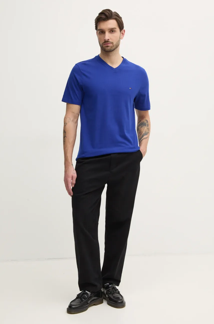 Хлопковая футболка Tommy Hilfiger мужская однотонная MW0MW39249 Хлопковая футболка Tommy Hilfiger мужская однотонная MW0MW39249