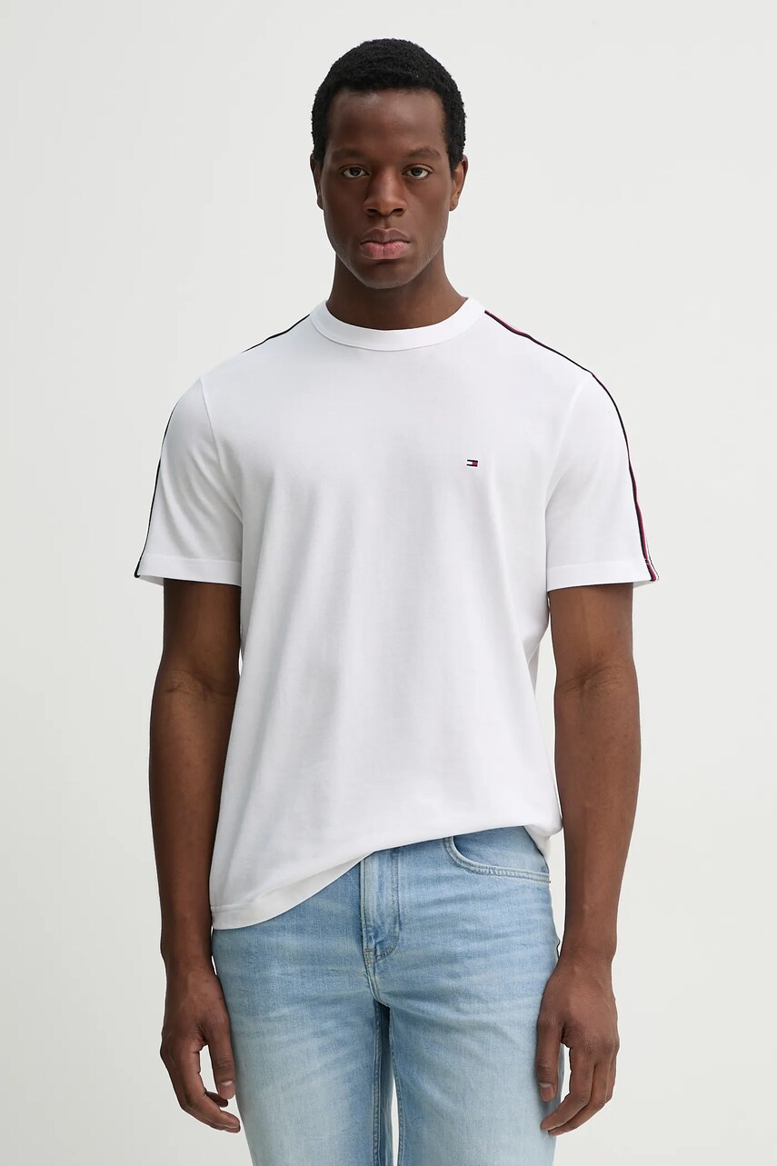 Levně Bavlněné tričko Tommy Hilfiger bílá barva, MW0MW38632