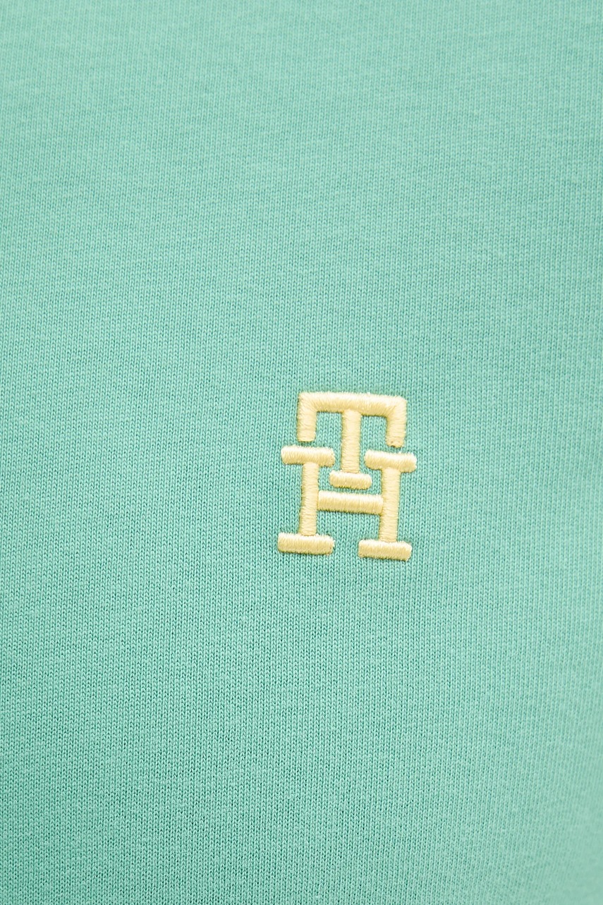 Βαμβακερό μπλουζάκι Tommy Hilfiger ανδρικό, χρώμα: πράσινο, MW0MW39256 φωτογραφία