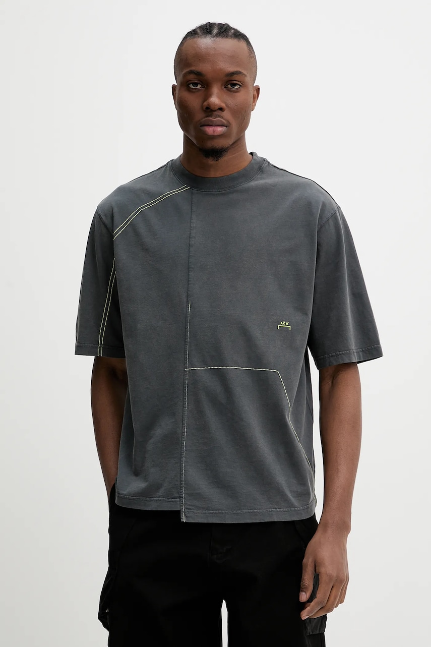 A-COLD-WALL* tricou din bumbac barbati, culoarea gri, cu imprimeu, ACWMTS208 A-COLD-WALL* tricou din bumbac barbati, culoarea gri, cu imprimeu, ACWMTS208