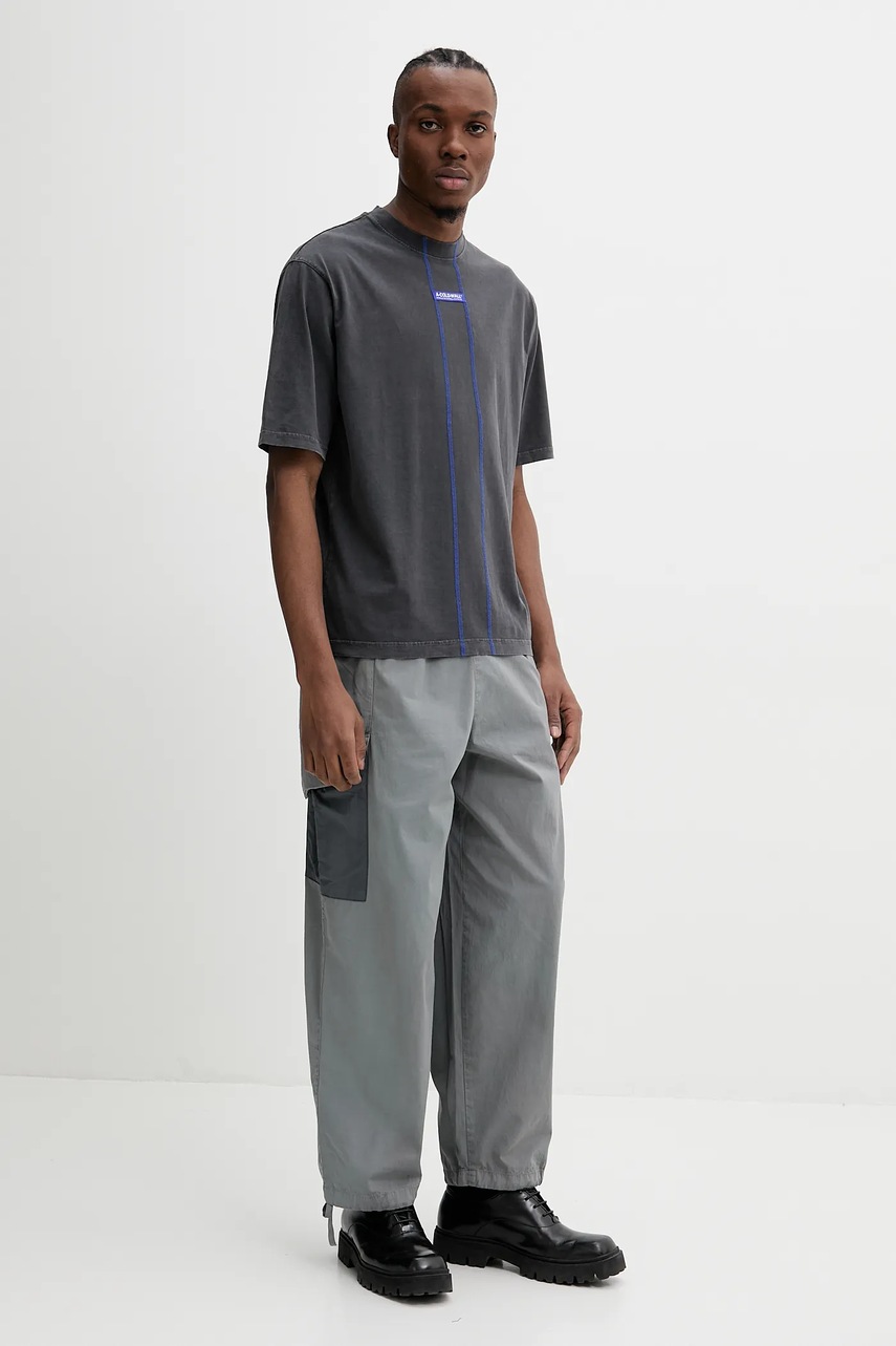 Хлопковая футболка A-COLD-WALL* мужская цвет серый с принтом ACWMTS205 Хлопковая футболка A-COLD-WALL* мужская цвет серый с принтом ACWMTS205