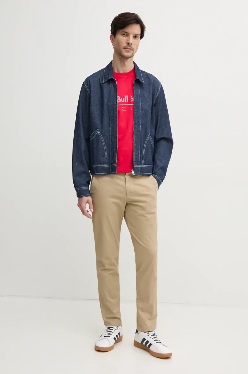 Хлопковая футболка Red Bull Racing x Pepe Jeans LOGO TEE мужская цвет красный с принтом RM500016 Хлопковая футболка Red Bull Racing x Pepe Jeans LOGO TEE мужская цвет красный с принтом RM500016