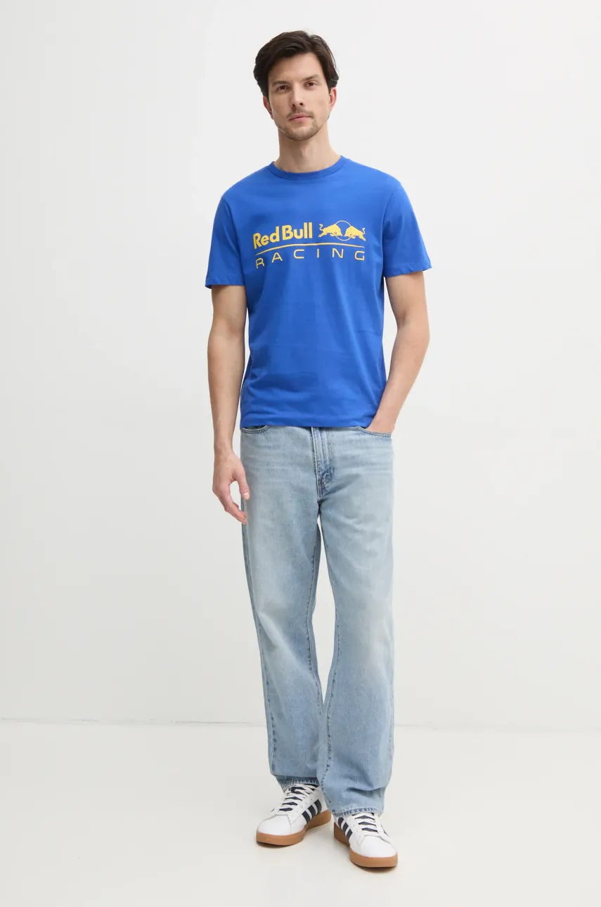 Хлопковая футболка Red Bull Racing x Pepe Jeans LOGO TEE мужская цвет фиолетовый с принтом RM500016 Хлопковая футболка Red Bull Racing x Pepe Jeans LOGO TEE мужская цвет фиолетовый с принтом RM500016