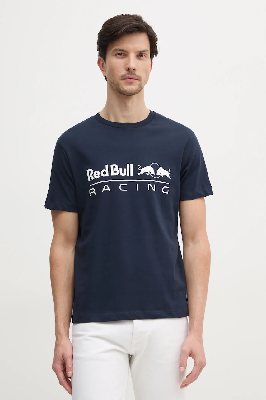 Red Bull Racing x Pepe Jeans tricou din bumbac LOGO TEE barbati, culoarea albastru marin, cu imprimeu, RM500016 Red Bull Racing x Pepe Jeans tricou din bumbac LOGO TEE barbati, culoarea albastru marin, cu imprimeu, RM500016