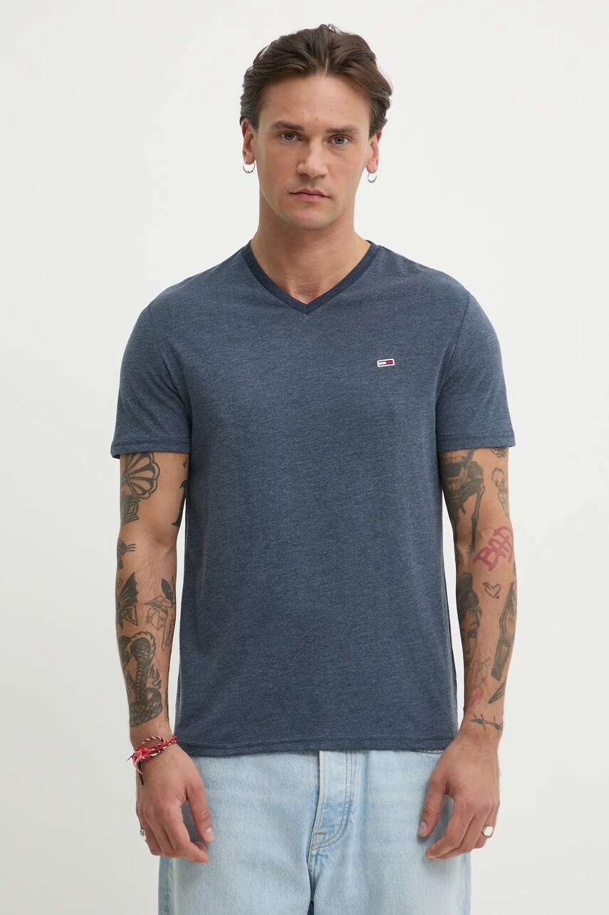 Tommy Jeans tricou barbati, neted, DM0DM20364