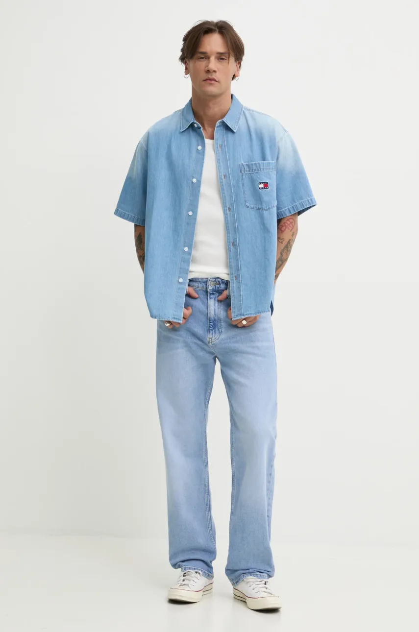 Хлопковая футболка Tommy Jeans 2 шт мужская цвет бежевый DM0DM20769 Хлопковая футболка Tommy Jeans 2 шт мужская цвет бежевый DM0DM20769