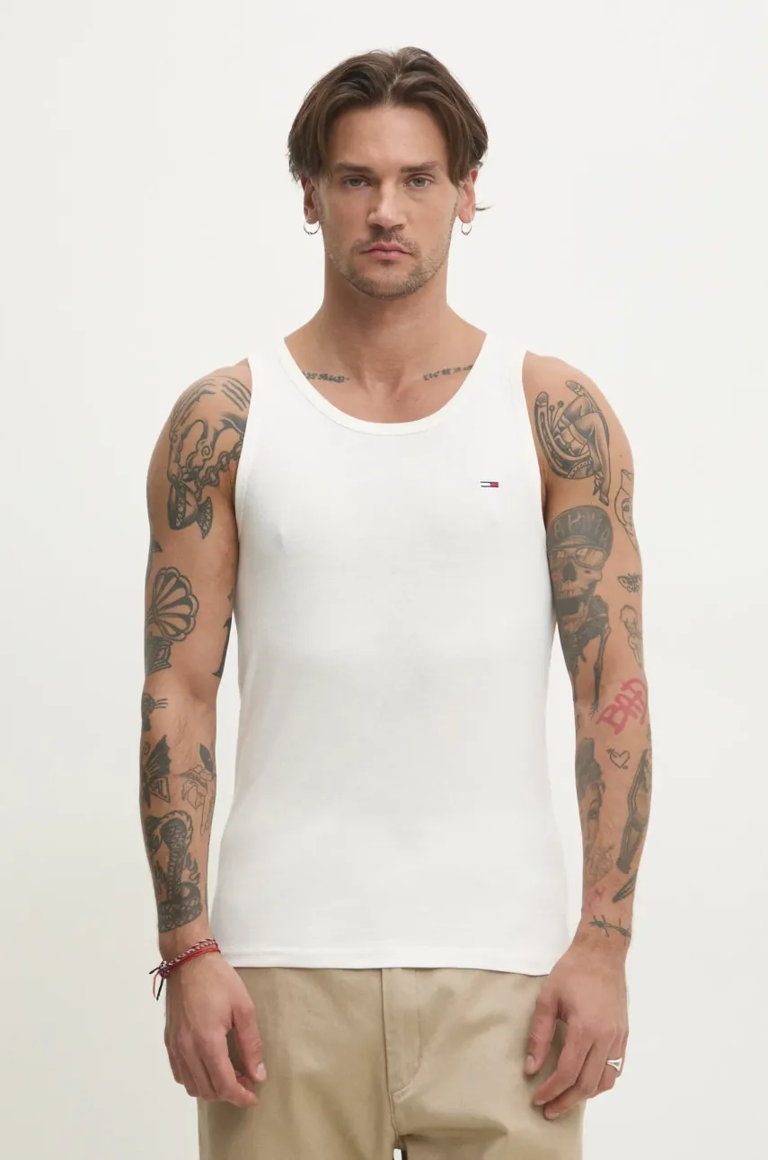Хлопковая футболка Tommy Jeans 2 шт мужская цвет синий DM0DM20769 Хлопковая футболка Tommy Jeans 2 шт мужская цвет синий DM0DM20769
