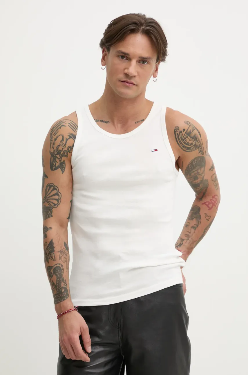 Хлопковая футболка Tommy Jeans 2 шт мужская цвет чёрный DM0DM20769 Хлопковая футболка Tommy Jeans 2 шт мужская цвет чёрный DM0DM20769