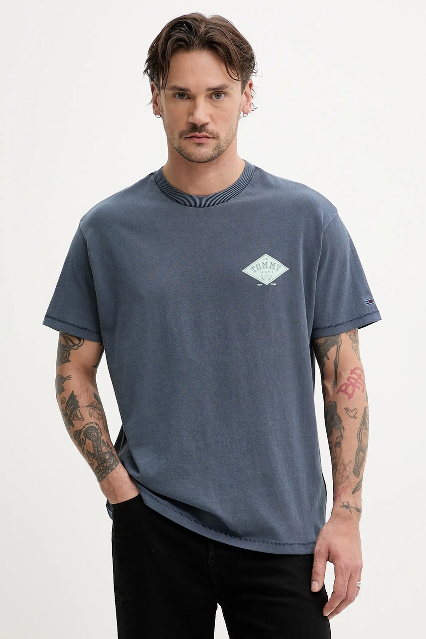 Tommy Jeans tricou din bumbac bărbați, cu imprimeu, DM0DM20806