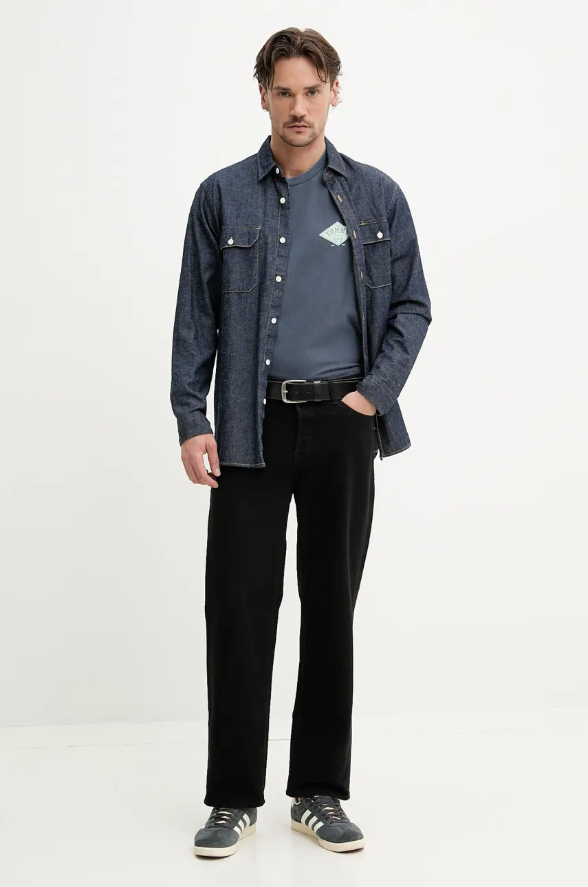 Хлопковая футболка Tommy Jeans мужская с принтом DM0DM20806 Хлопковая футболка Tommy Jeans мужская с принтом DM0DM20806