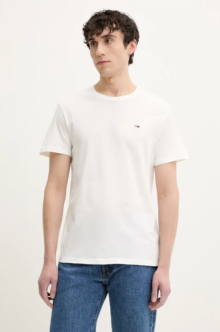 Хлопковая футболка Tommy Jeans мужская цвет чёрный с принтом DM0DM21344 Хлопковая футболка Tommy Jeans мужская цвет чёрный с принтом DM0DM21344