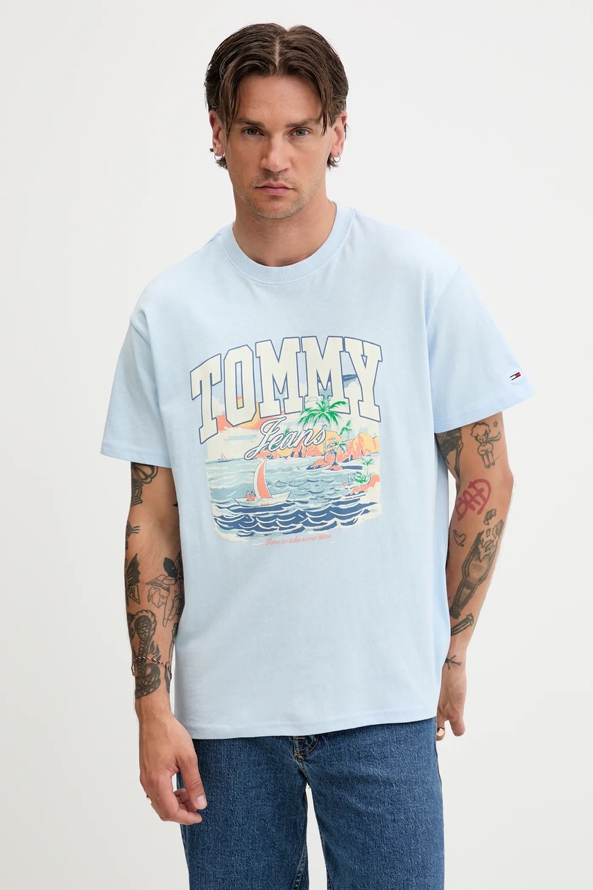 Tommy Jeans tricou din bumbac cu imprimeu, DM0DM21867