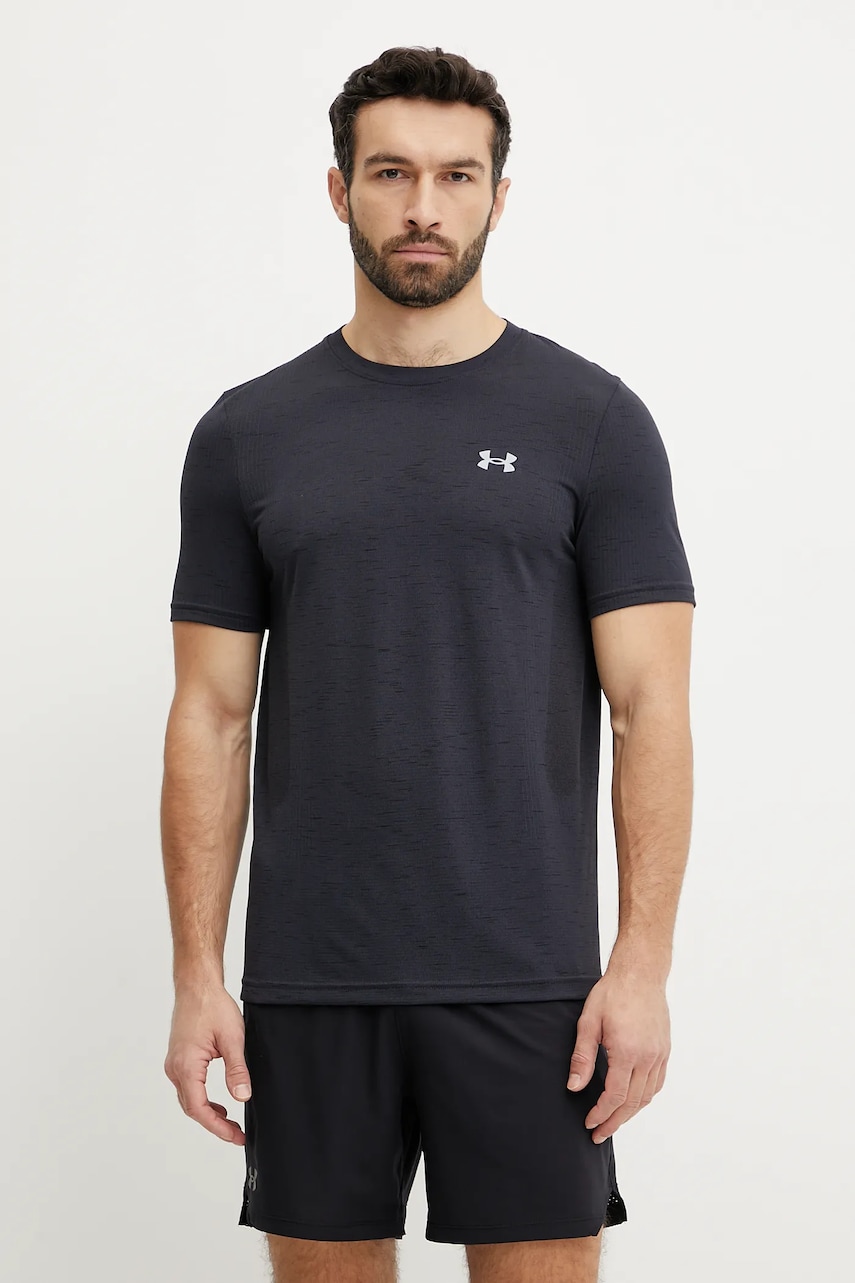 Under Armour tricou de antrenament Vanish Seamless culoarea negru, neted, 1382801 Under Armour tricou de antrenament Vanish Seamless culoarea negru, neted, 1382801