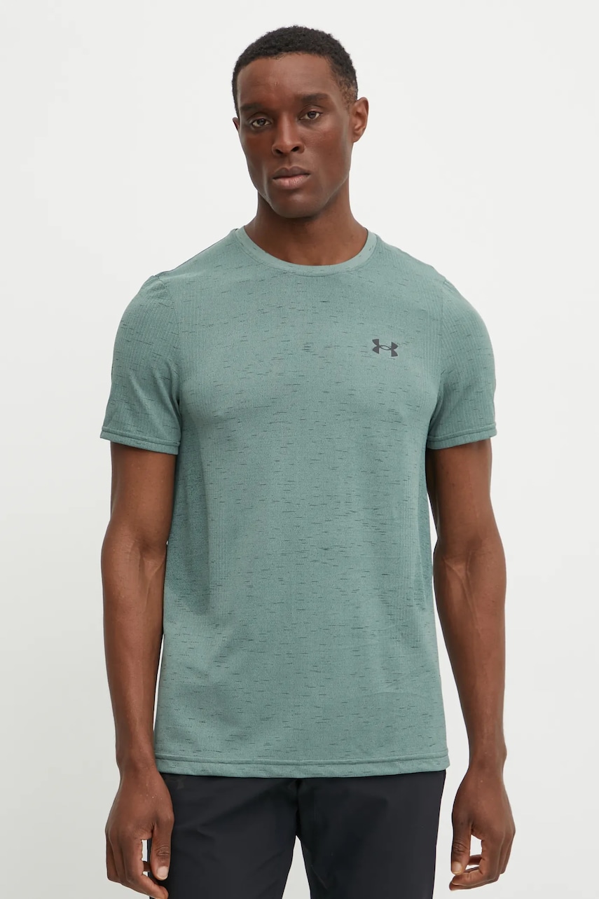 Under Armour tricou de antrenament Vanish Seamless culoarea verde, neted, 1382801 Under Armour tricou de antrenament Vanish Seamless culoarea verde, neted, 1382801
