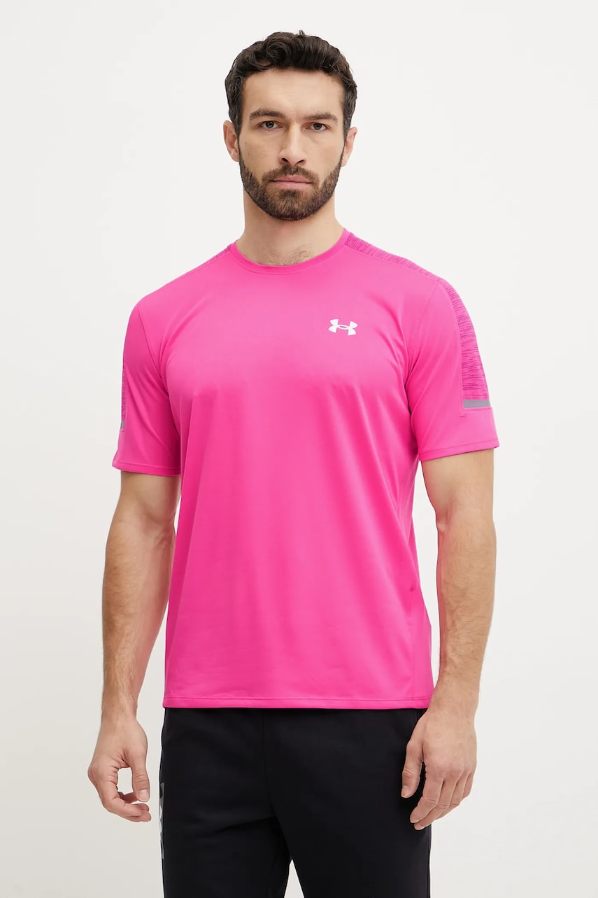 Under Armour tricou de antrenament Tech Utility culoarea roz, cu imprimeu, 1385976 Under Armour tricou de antrenament Tech Utility culoarea roz, cu imprimeu, 1385976