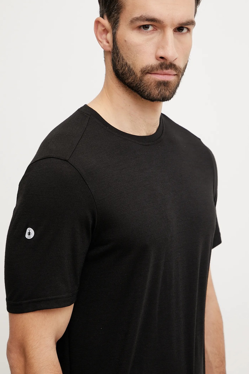 Αθλητικό μπλουζάκι Smartwool χρώμα: μαύρο, SW002748 φωτογραφία