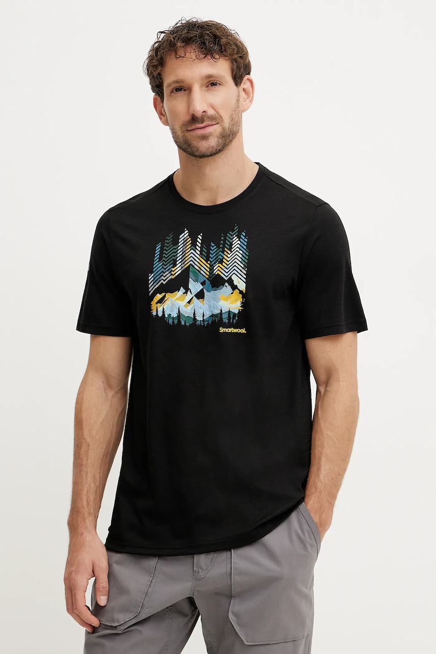 Smartwool tricou sport culoarea negru, cu imprimeu, SW002753 Smartwool tricou sport culoarea negru, cu imprimeu, SW002753