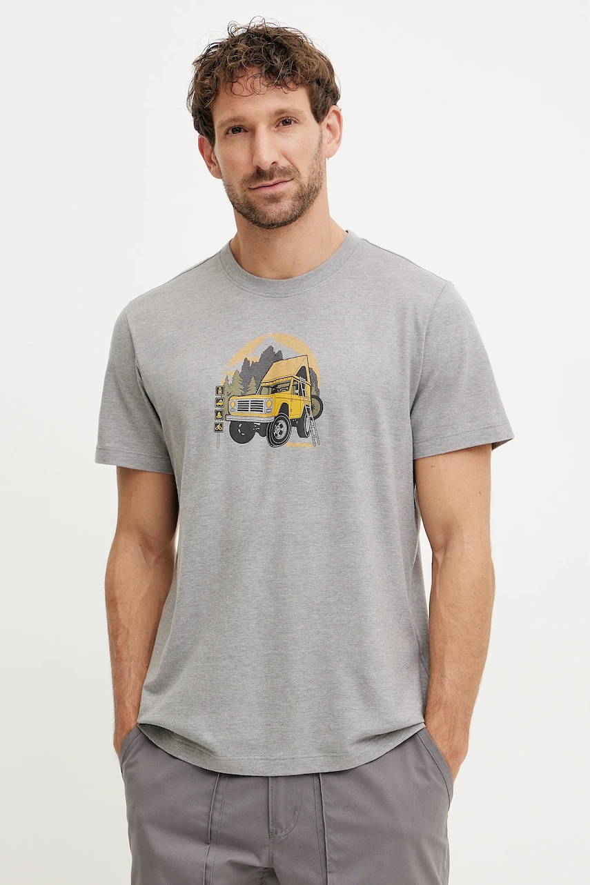 Smartwool tricou sport culoarea gri, cu imprimeu, SW002757 Smartwool tricou sport culoarea gri, cu imprimeu, SW002757