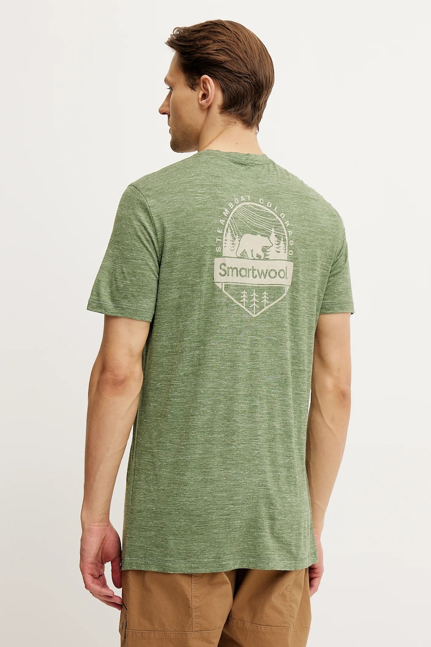Smartwool tricou sport culoarea verde, cu imprimeu, SW002758 Smartwool tricou sport culoarea verde, cu imprimeu, SW002758