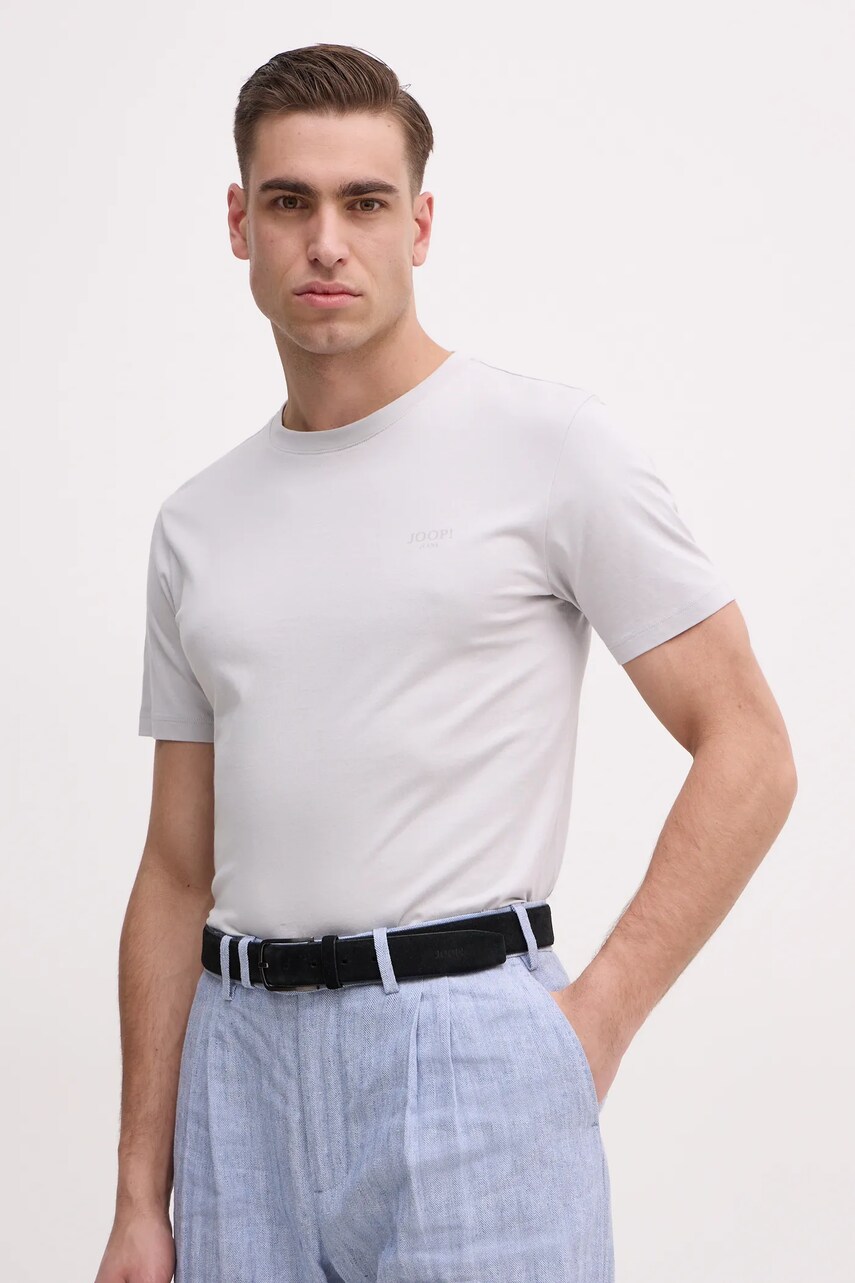 Joop! tricou din bumbac bărbați, culoarea gri, cu imprimeu, 30045926