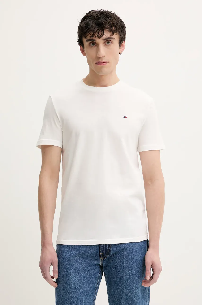 Хлопковая футболка Tommy Jeans 2 шт цвет зелёный однотонная DM0DM20687 Хлопковая футболка Tommy Jeans 2 шт цвет зелёный однотонная DM0DM20687