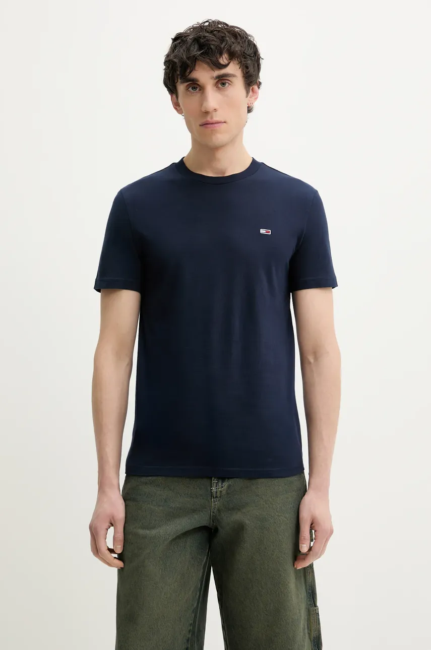 Хлопковая футболка Tommy Jeans 2 шт цвет чёрный однотонная DM0DM20687 Хлопковая футболка Tommy Jeans 2 шт цвет чёрный однотонная DM0DM20687