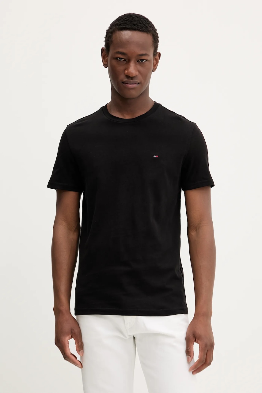 Хлопковая футболка Tommy Jeans 2 шт цвет чёрный однотонная DM0DM20687 Хлопковая футболка Tommy Jeans 2 шт цвет чёрный однотонная DM0DM20687