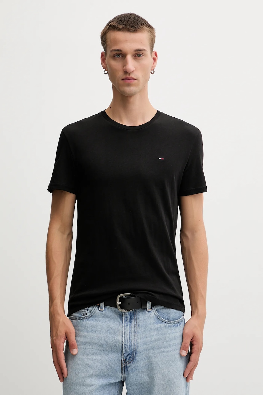 Хлопковая футболка Tommy Jeans 3 шт цвет белый однотонная DM0DM21579 Хлопковая футболка Tommy Jeans 3 шт цвет белый однотонная DM0DM21579