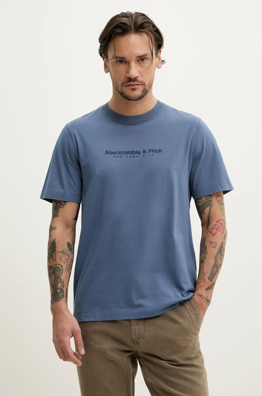 Abercrombie & Fitch tricou din bumbac barbati, cu imprimeu, KI175-5130