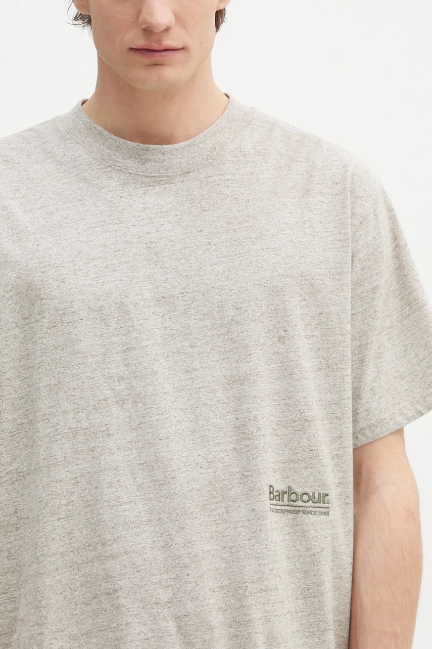 Μπλουζάκι Barbour Barbour Calton Linen Blend OS Fit T-Shirt χρώμα: μπεζ, MTS1404 φωτογραφία